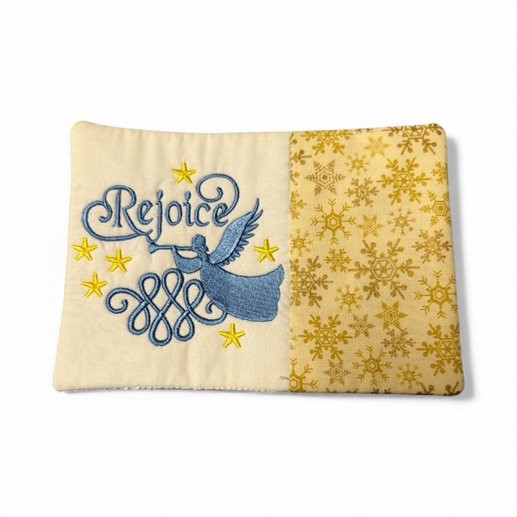 Handmade Other - Hand Crafted Mug Rug Coaster Embroidered Cotton Fabric Padded Absorbs Liquid